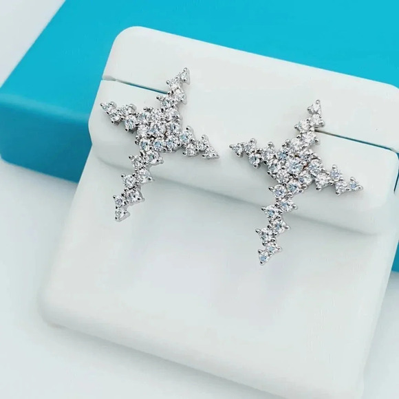 "925 Sterling Silver CZ Beautiful Earrings for Women, 1USPAR4117 - Picture 2 of 11